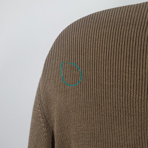 VTG Banana Republic Silk Ribbed Cardigan Pointelle Detail Taupe Preppy Womens M - Picture 11 of 12